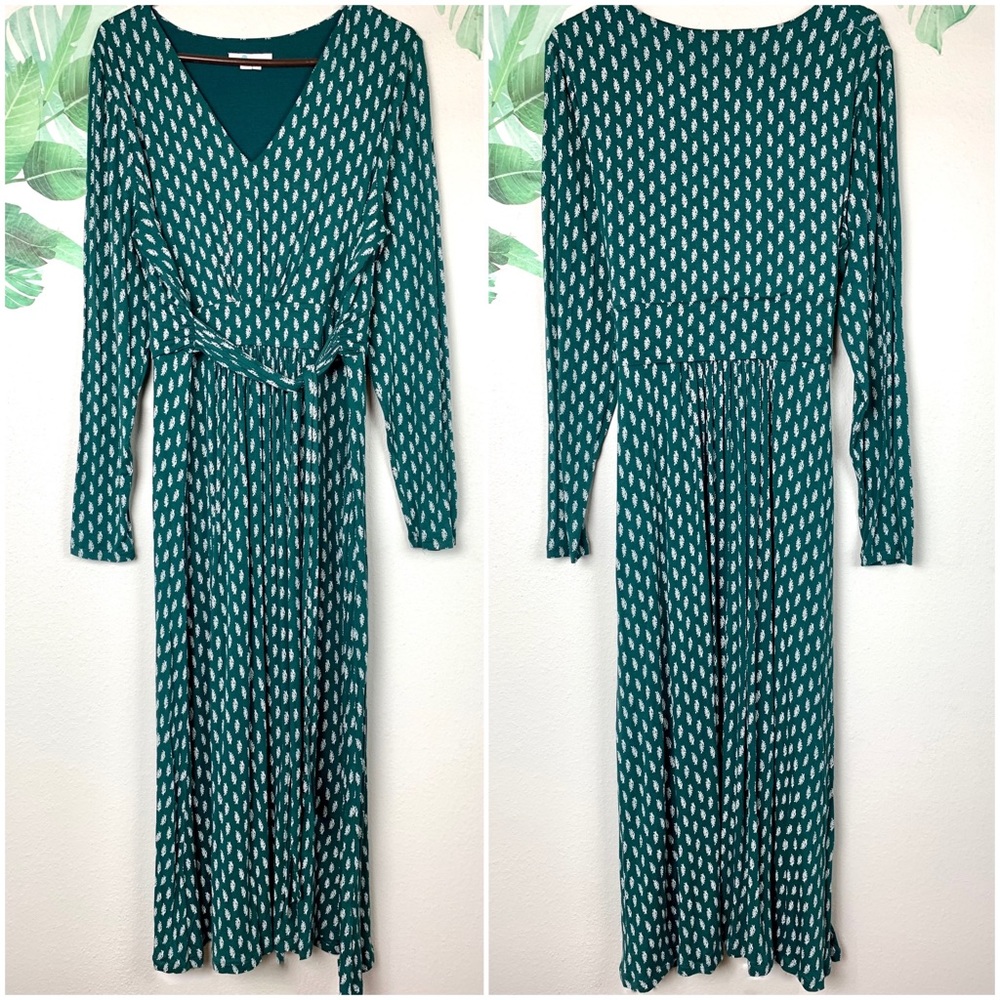 Boden Green and White Midi Dress - Picture 3 of 6